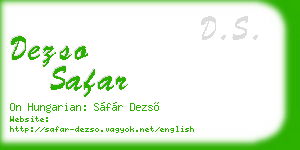 dezso safar business card