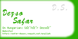 dezso safar business card